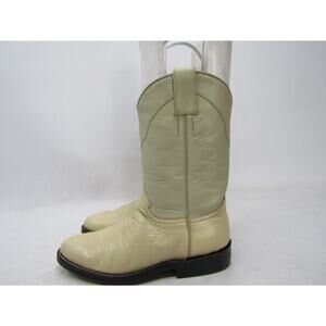 El Toro Mens Size 6.5 D Ivory Leather Roper Western Cowboy Boots